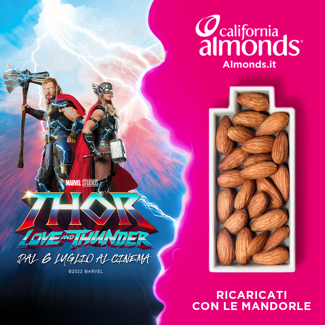 Il film Marvel Studios Thor: Love and Thunder e le Mandorle della California insieme per ispirare i fan nel loro percorso verso il benessere