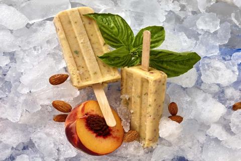 Peach Basil Popsicle
